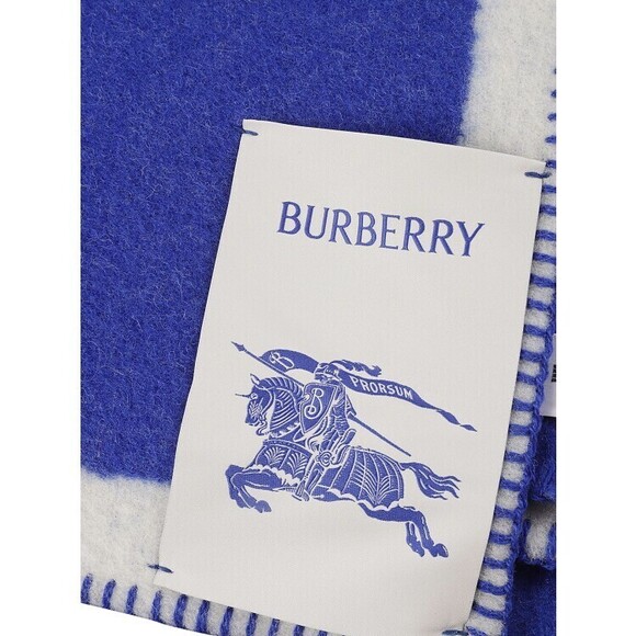 Burberry Wool Scarf With Bold Blue - NWT